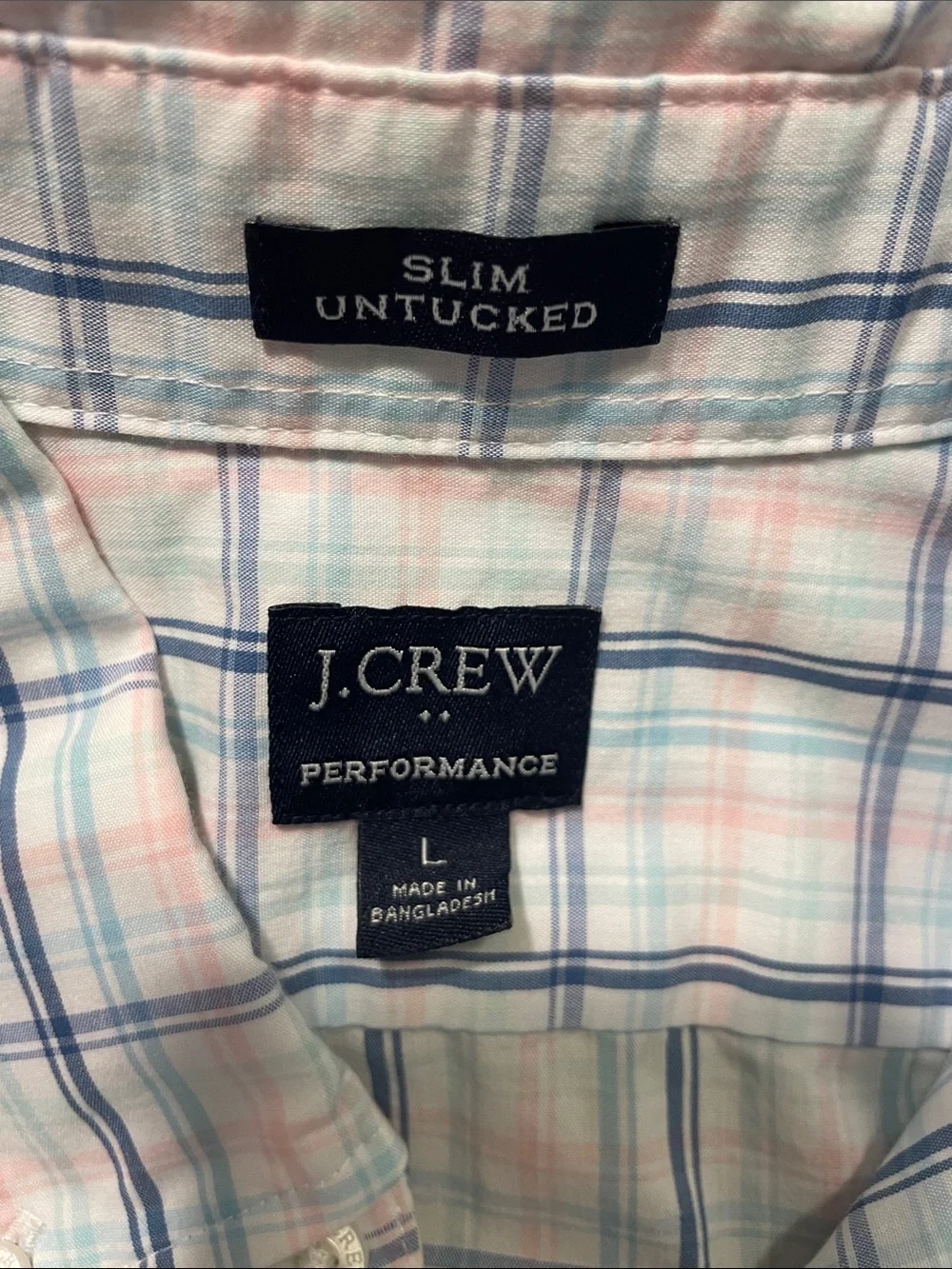 J. Crew Men's Plaid Button-Down Shirt - Light Blue & Pink